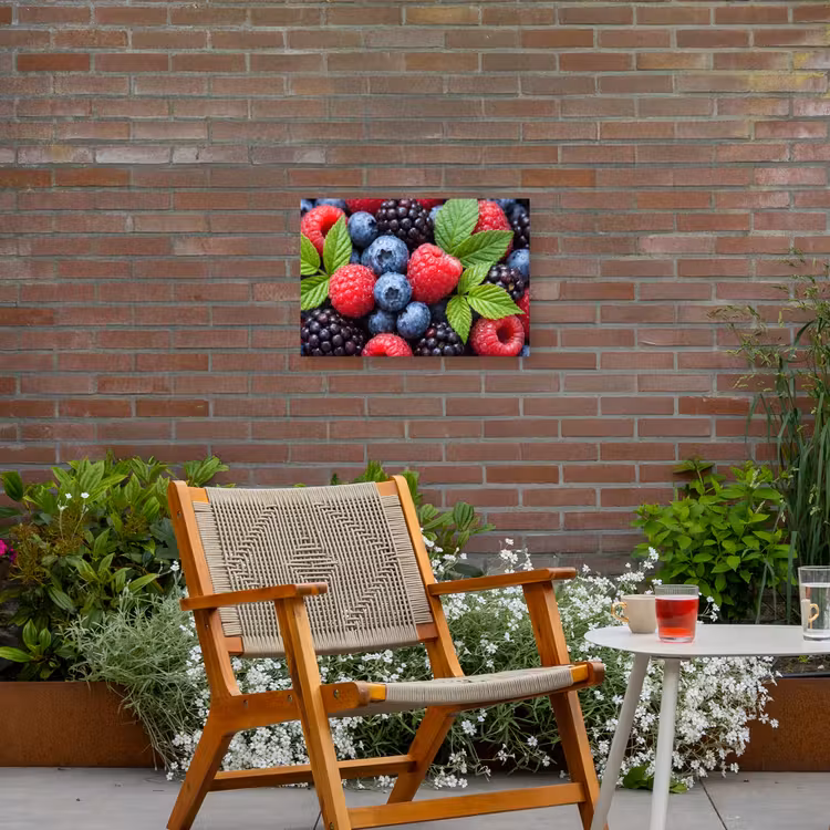 Buiten canvas - Bessen - Vers - Waterdruppels - Kleurrijk - Eten — 2