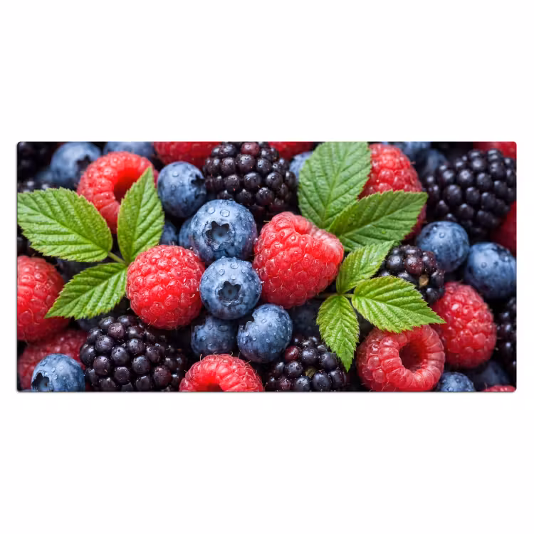 Bureau onderlegger - Bessen - Vers - Waterdruppels - Kleurrijk - Eten — 2