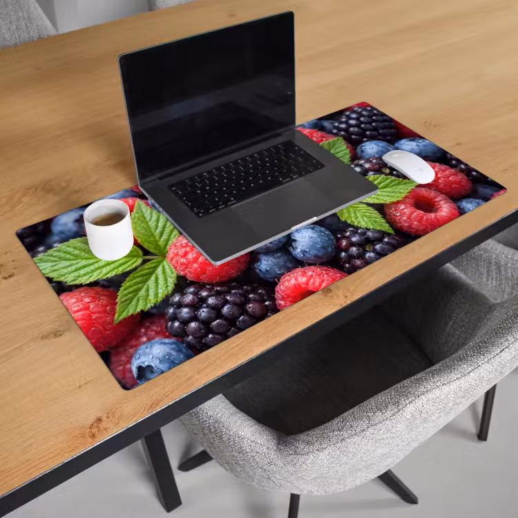Bureau onderlegger - Bessen - Vers - Waterdruppels - Kleurrijk - Eten — 3