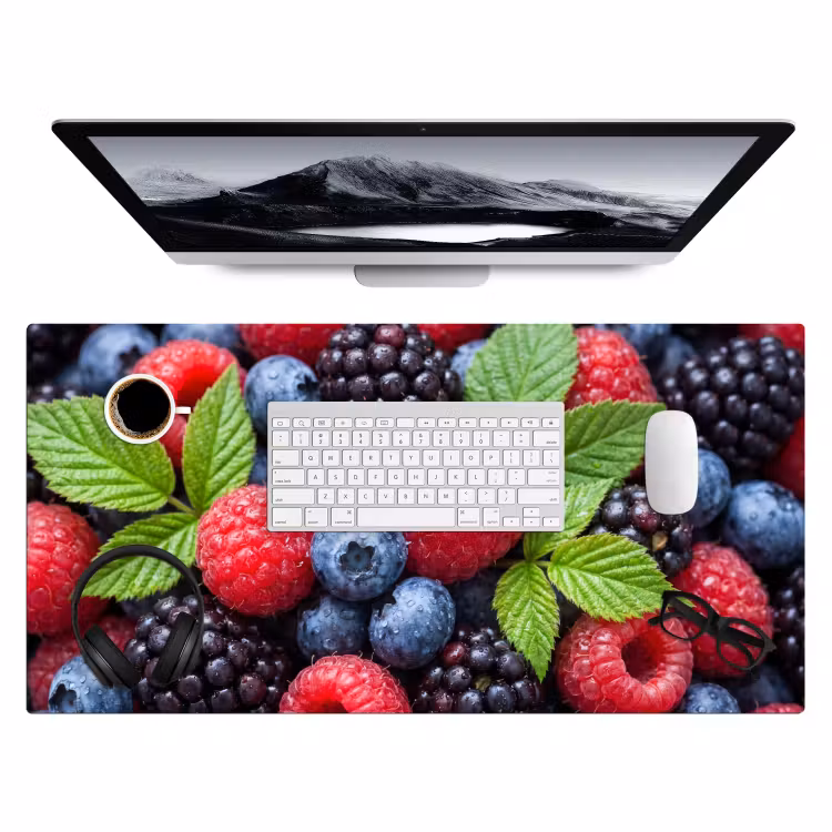 Bureau onderlegger - Bessen - Vers - Waterdruppels - Kleurrijk - Eten — 4