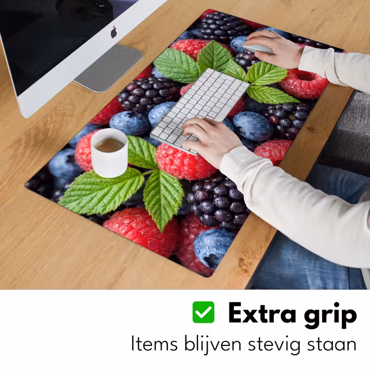 Bureau onderlegger - Bessen - Vers - Waterdruppels - Kleurrijk - Eten — 6