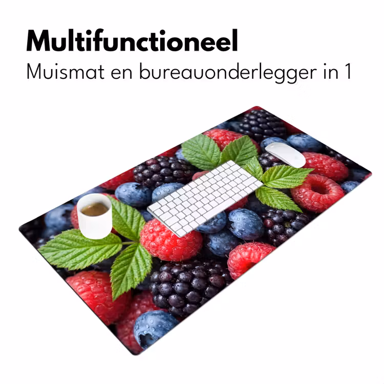 Bureau onderlegger - Bessen - Vers - Waterdruppels - Kleurrijk - Eten — 7
