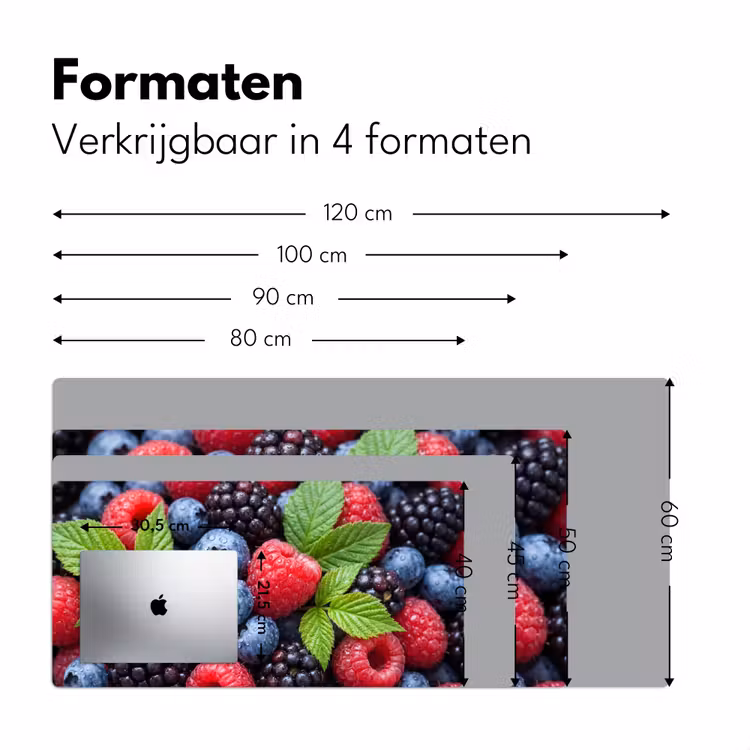 Bureau onderlegger - Bessen - Vers - Waterdruppels - Kleurrijk - Eten — 8