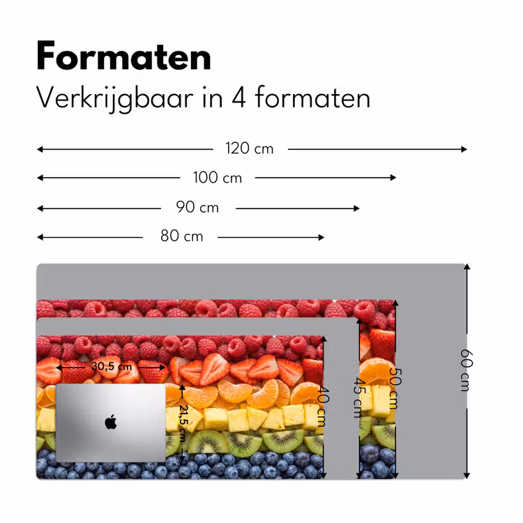 Bureau onderlegger - Fruit - Regenboog - Gezond - Kleurrijk — 8