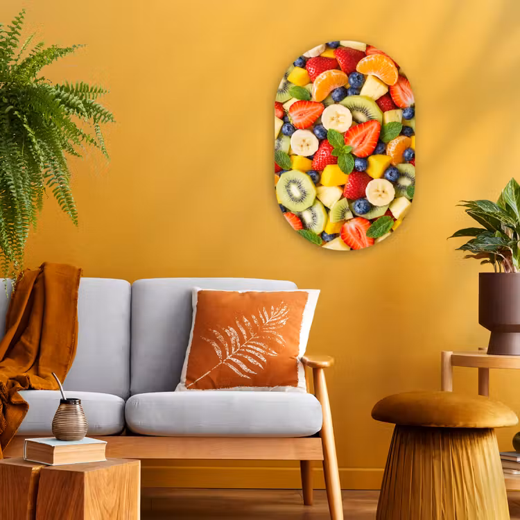 Muurovaal - Kunststof - Fruit - Plakjes - Eten - Kleurrijk — 1