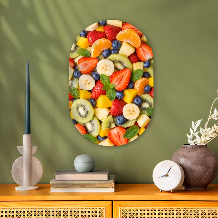 Muurovaal - Kunststof - Fruit - Plakjes - Eten - Kleurrijk — 2