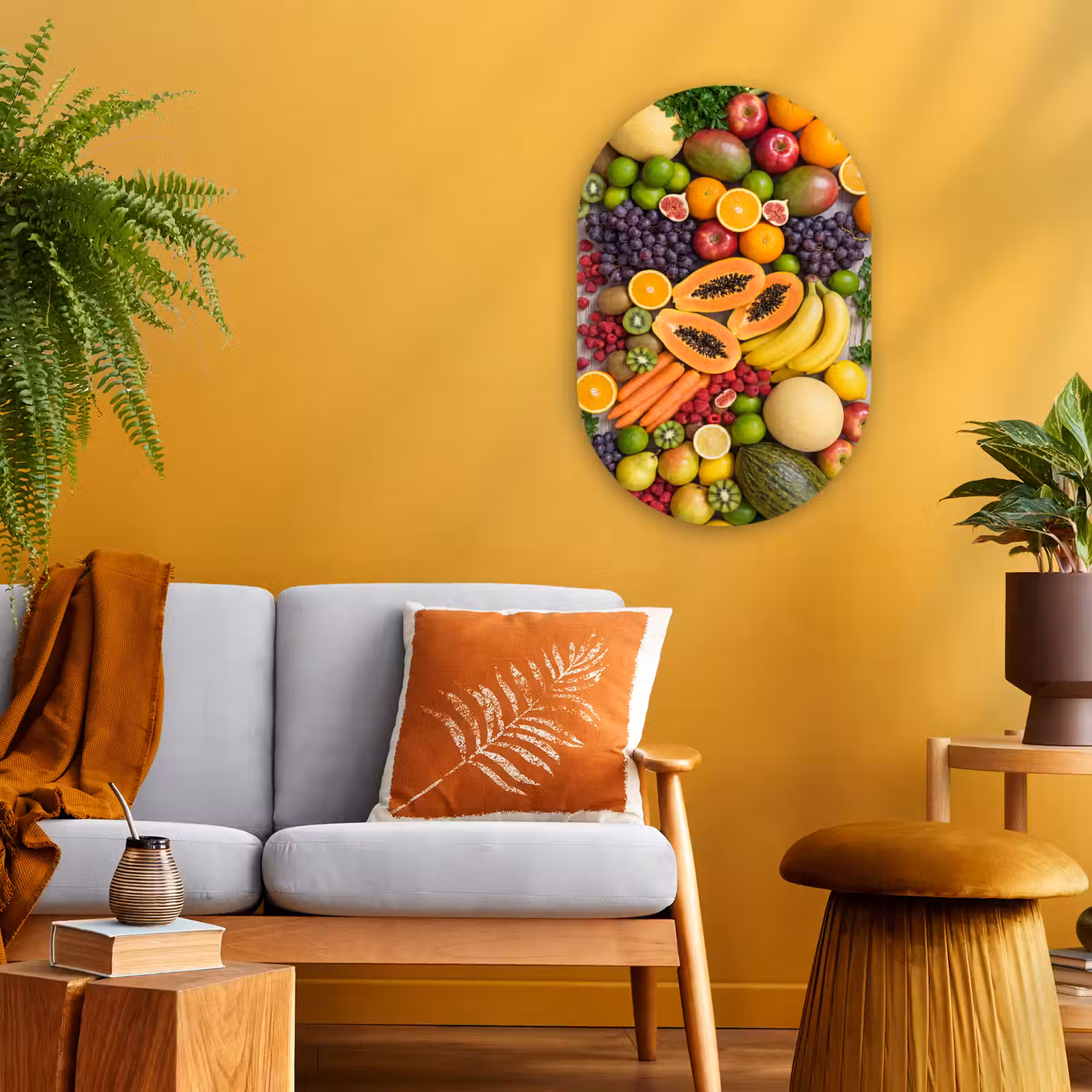 Muurovaal - Kunststof - Eten - Fruit - Groenten - Vers - Kleurrijk — 1