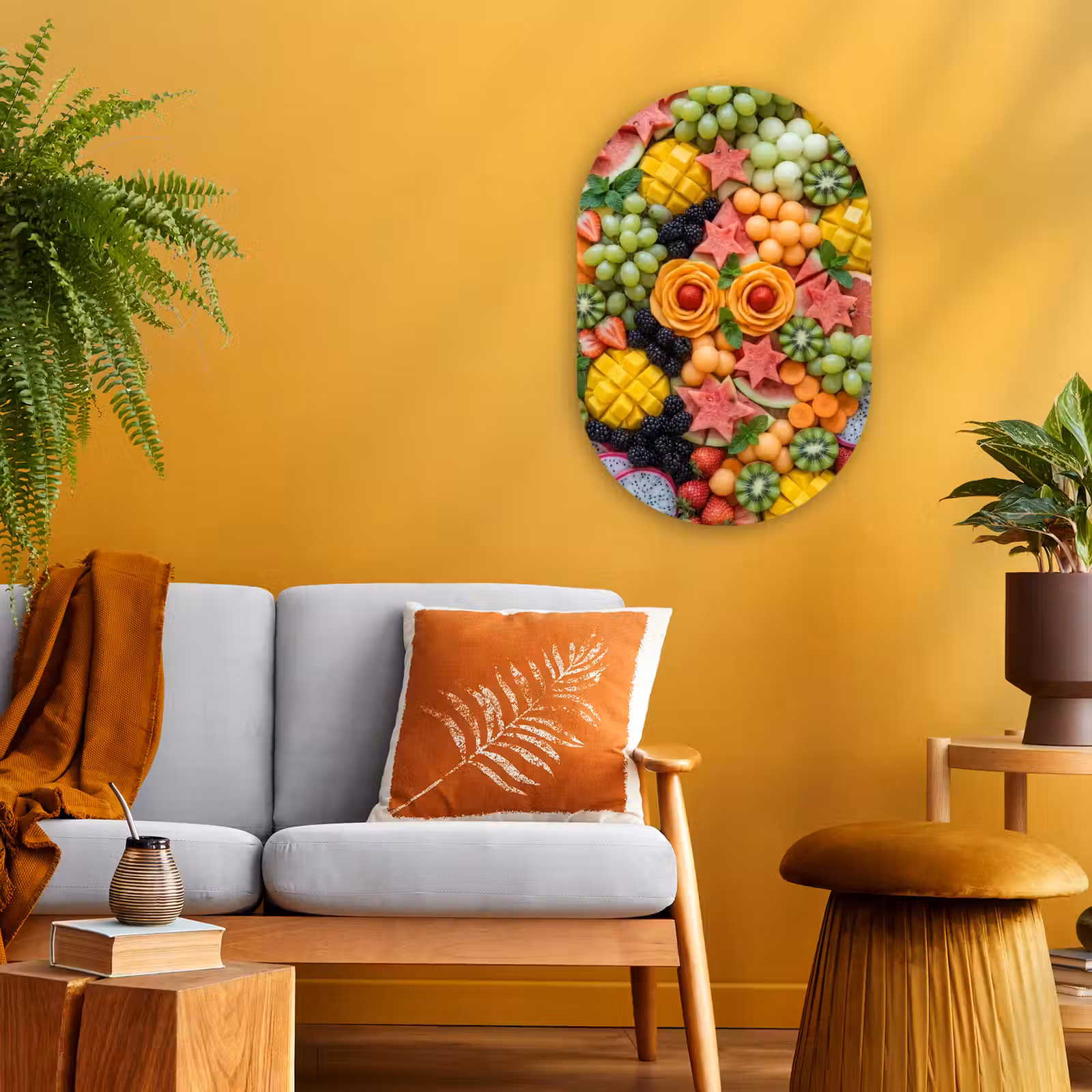 Muurovaal - Kunststof - Fruit - Variatie - Kleurrijk - Vers - Eten — 1