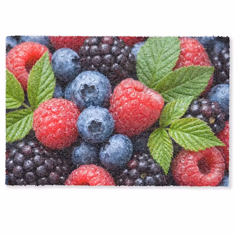 Deurmat - Bessen - Vers - Waterdruppels - Kleurrijk - Eten — 1