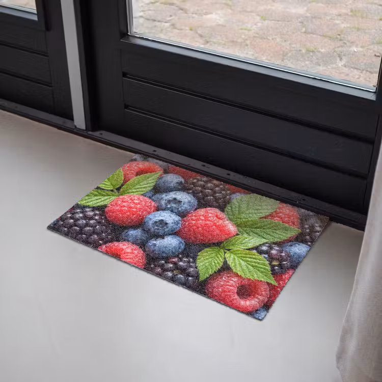Deurmat - Bessen - Vers - Waterdruppels - Kleurrijk - Eten — 2