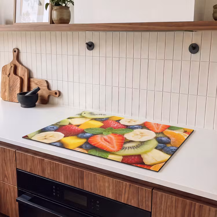 Inductie beschermer en spatscherm (2in1) - Fruit - Plakjes - Eten - Kleurrijk — 3