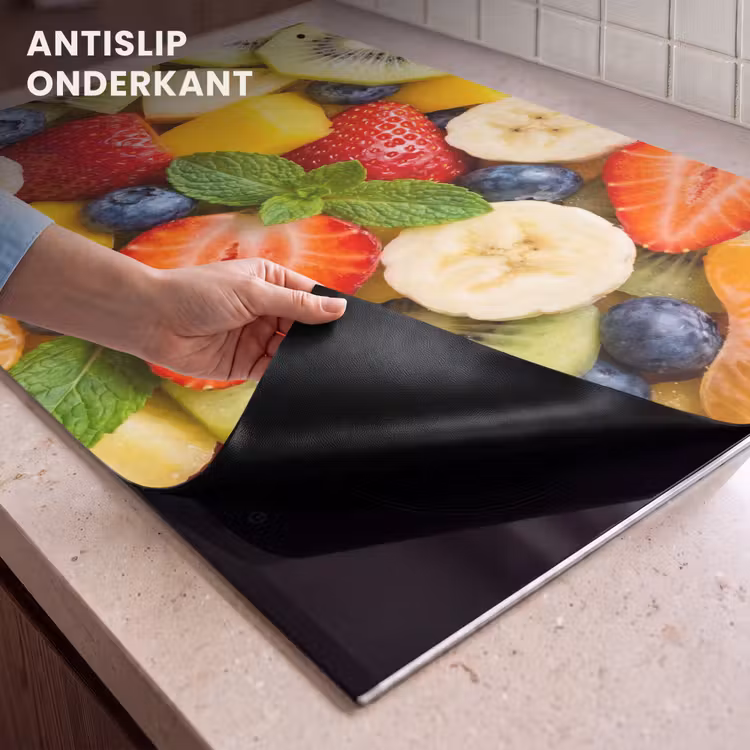 Inductie beschermer en spatscherm (2in1) - Fruit - Plakjes - Eten - Kleurrijk — 4