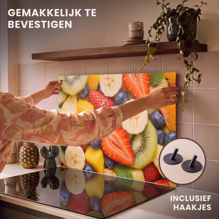 Inductie beschermer en spatscherm (2in1) - Fruit - Plakjes - Eten - Kleurrijk — 7
