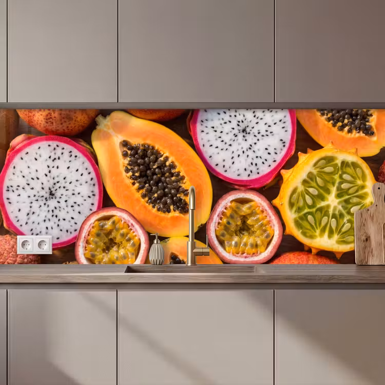 Keuken achterwand - Fruit - Geopend - Tropisch - Eten - Kleurrijk — 1