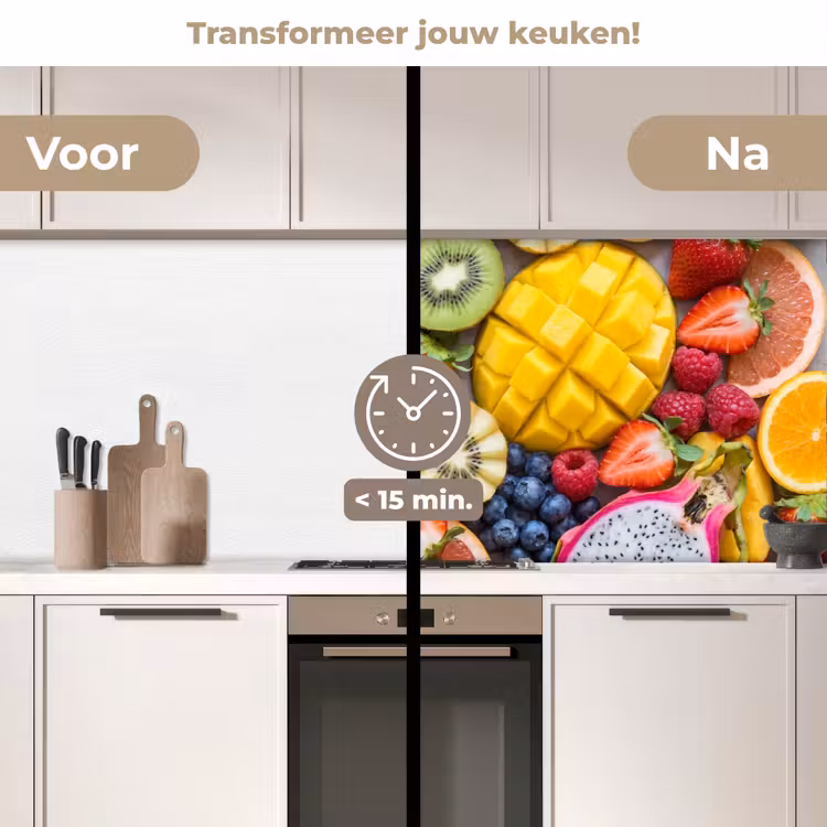 Keuken achterwand - Fruit - Versneden - Kleurrijk - Eten - Gezond — 2