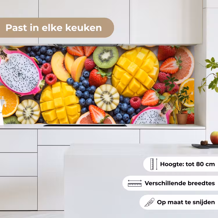 Keuken achterwand - Fruit - Versneden - Kleurrijk - Eten - Gezond — 4