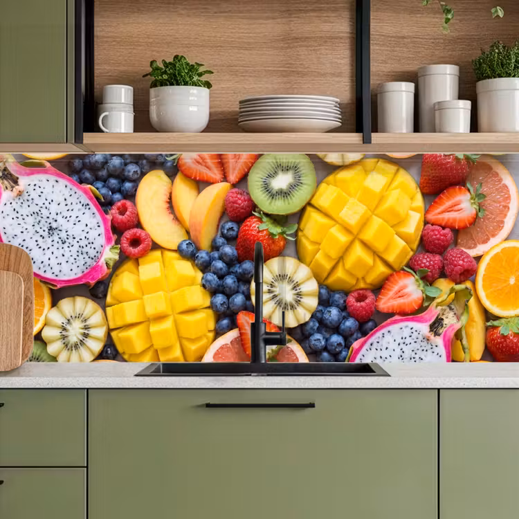 Keuken achterwand - Fruit - Versneden - Kleurrijk - Eten - Gezond — 5