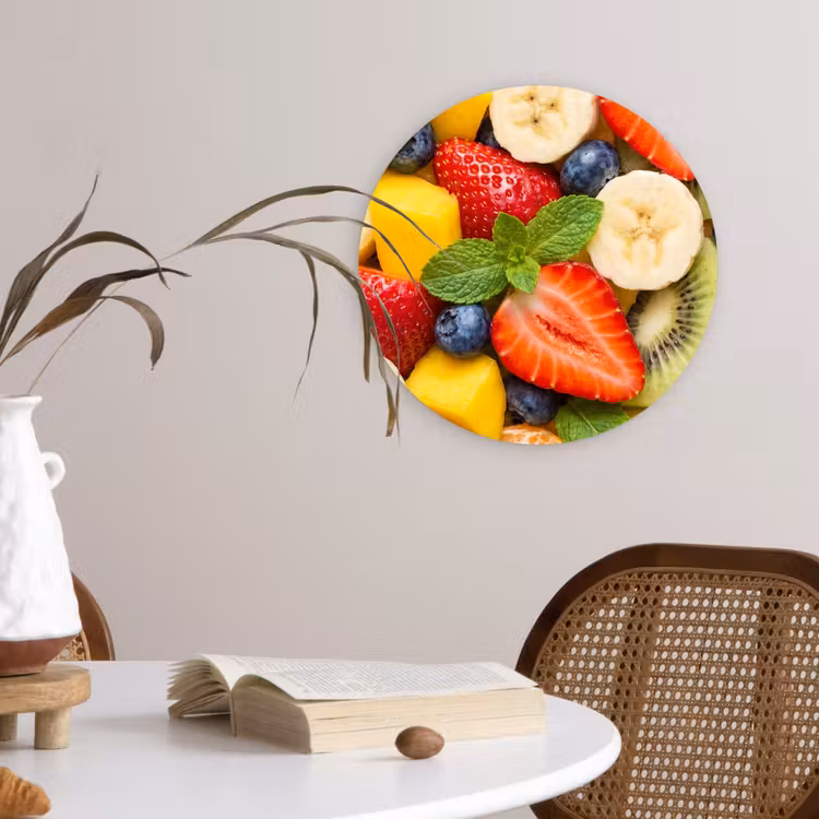 Muurcirkel - Fruit - Plakjes - Eten - Kleurrijk — 4