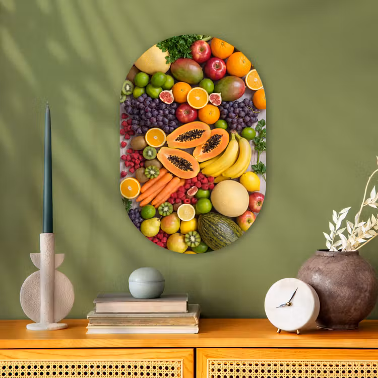 Muurovaal - Kunststof - Eten - Fruit - Groenten - Vers - Kleurrijk — 2