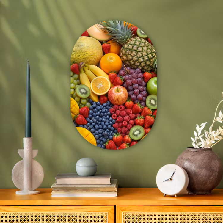 Muurovaal - Kunststof - Eten - Fruit - Vers - Kleurrijk - Voeding — 2