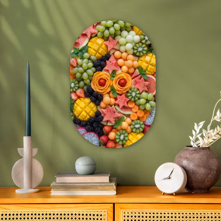 Muurovaal - Kunststof - Fruit - Variatie - Kleurrijk - Vers - Eten — 2
