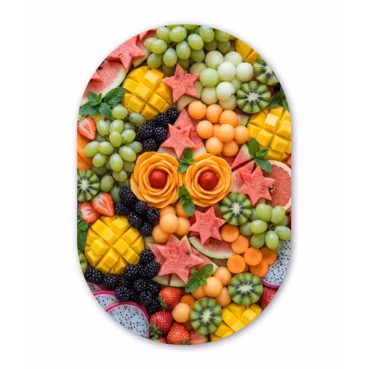 Muurovaal - Kunststof - Fruit - Variatie - Kleurrijk - Vers - Eten — 3