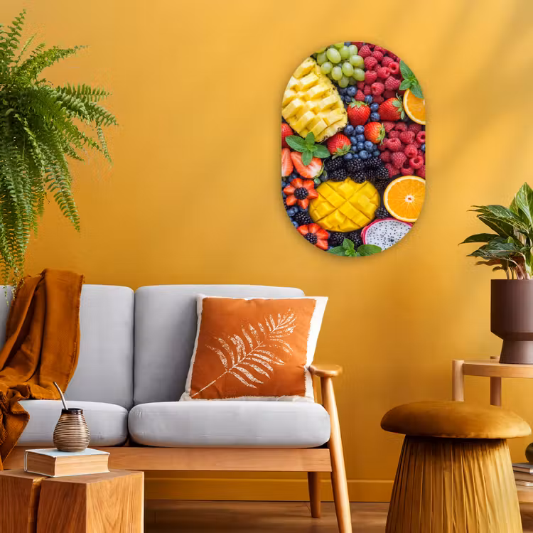 Muurovaal - Kunststof - Fruit - Vers - Kleurrijk - Eten — 1