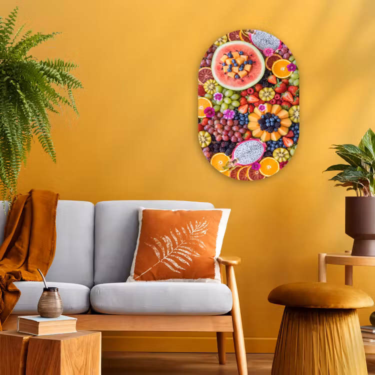 Muurovaal - Kunststof - Fruit - Vers - Variatie - Eten - Kleurrijk — 1