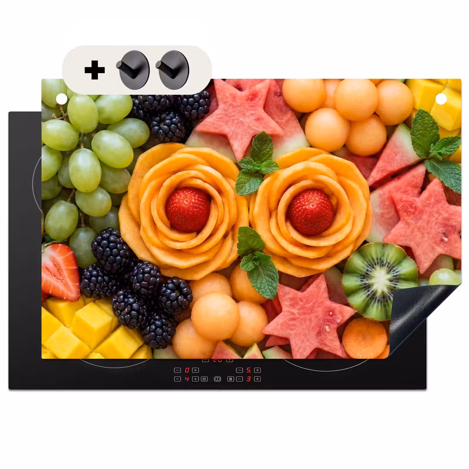 Inductie beschermer en spatscherm (2in1) - Fruit - Variatie - Kleurrijk - Vers - Eten — 1