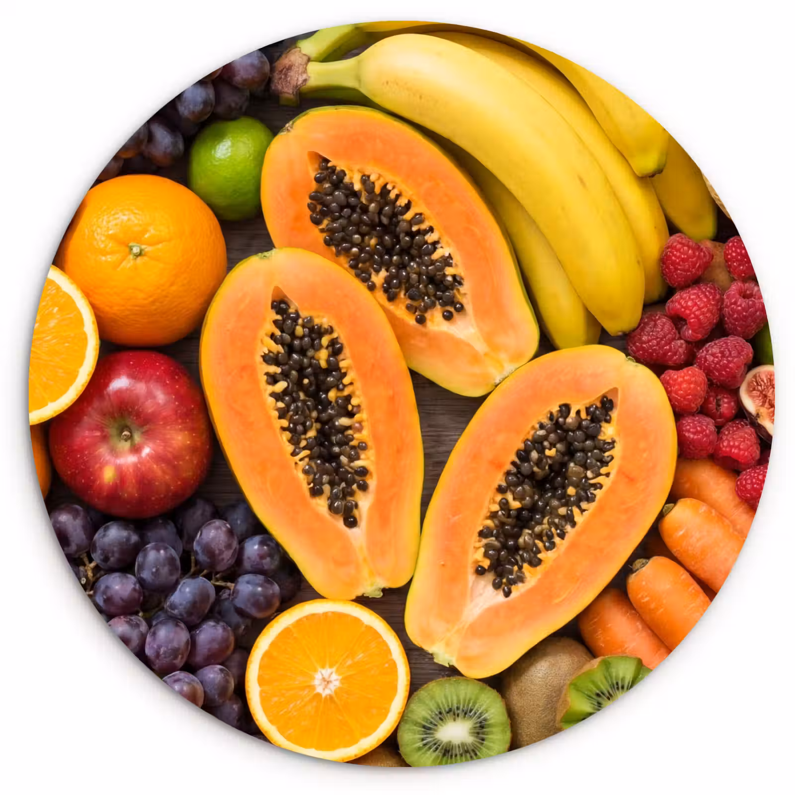 Muurcirkel - Eten - Fruit - Groenten - Vers - Kleurrijk — 1