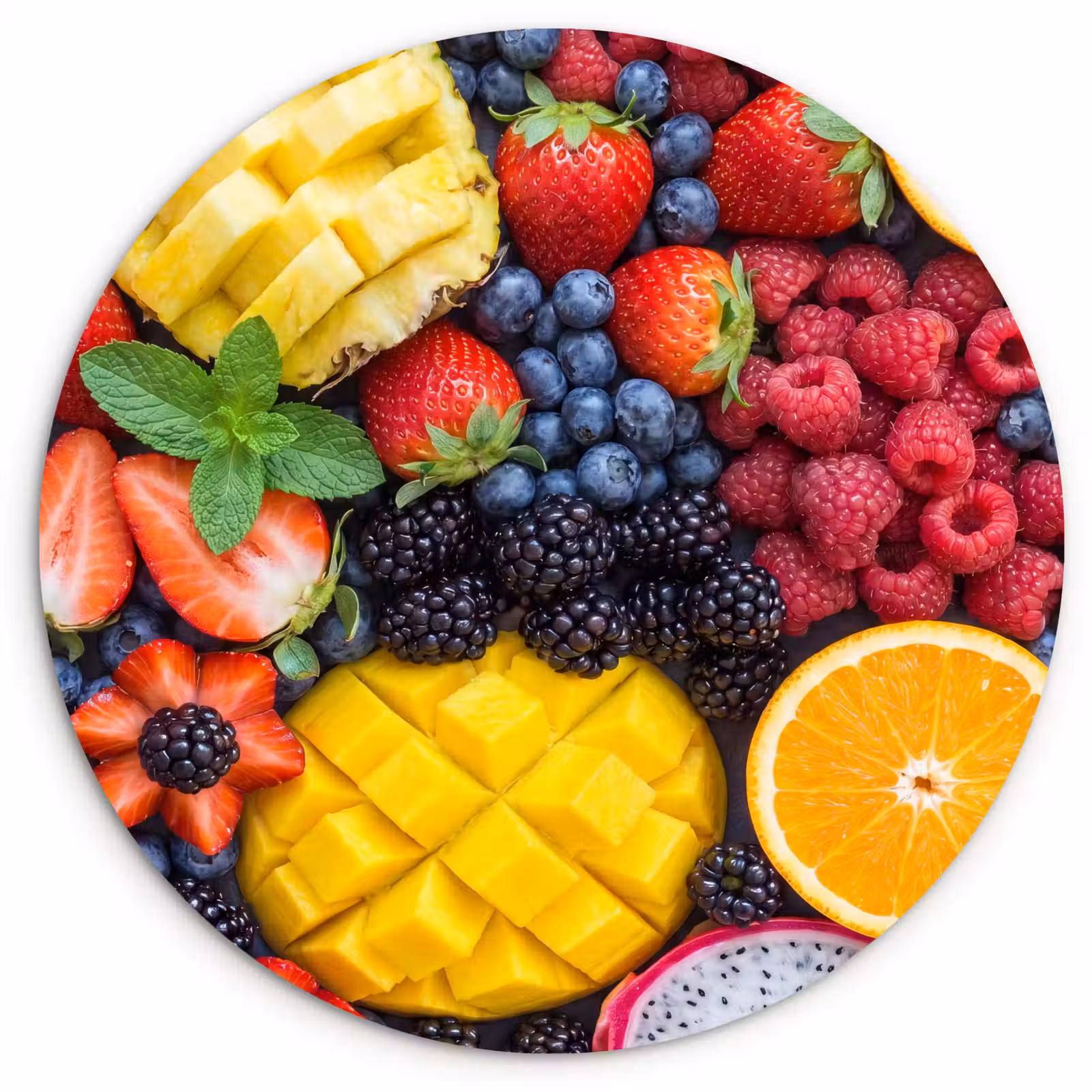 Muurcirkel - Fruit - Vers - Kleurrijk - Eten — 1