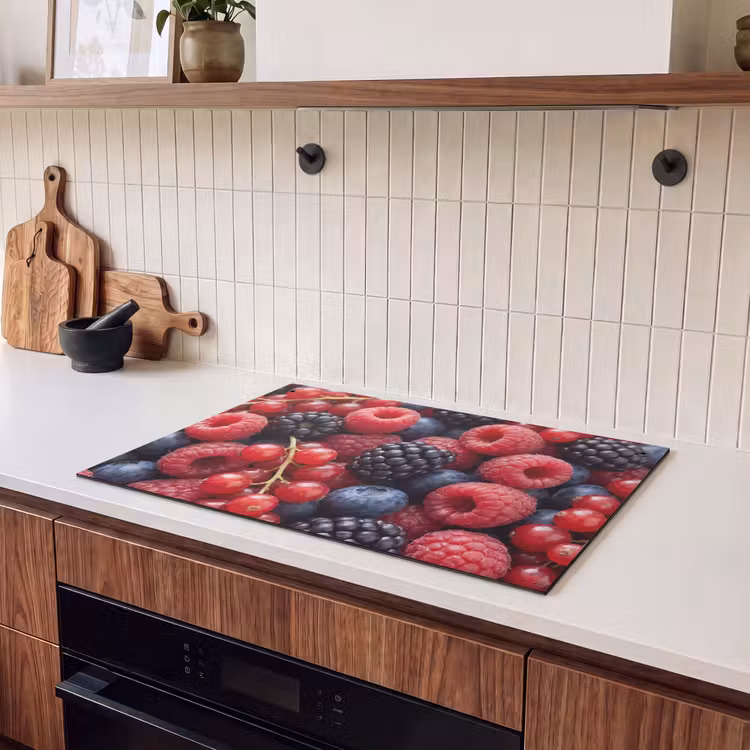 Inductie beschermer en spatscherm (2in1) - Bessen - Mix - Vers - Eten - Kleurrijk — 3