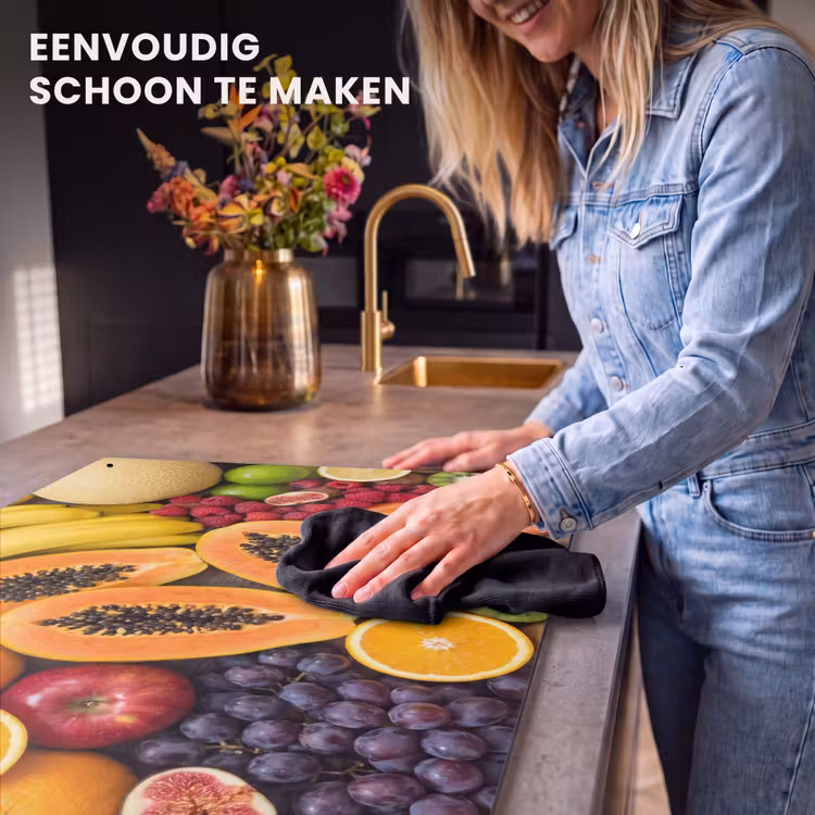 Inductie beschermer en spatscherm (2in1) - Eten - Fruit - Groenten - Vers - Kleurrijk — 5