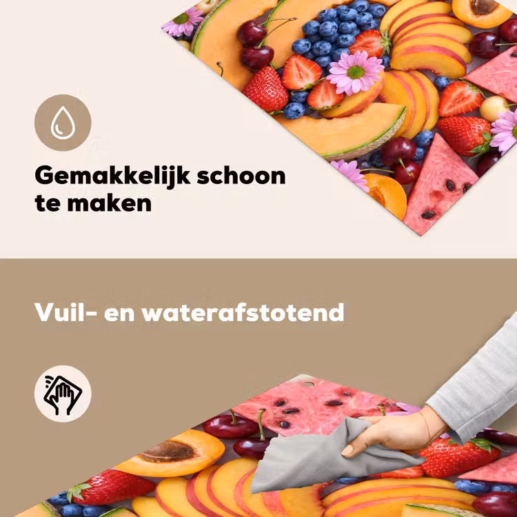 Inductie beschermer en spatscherm (2in1) - Eten - Fruit - Zomer - Kleurrijk — 5