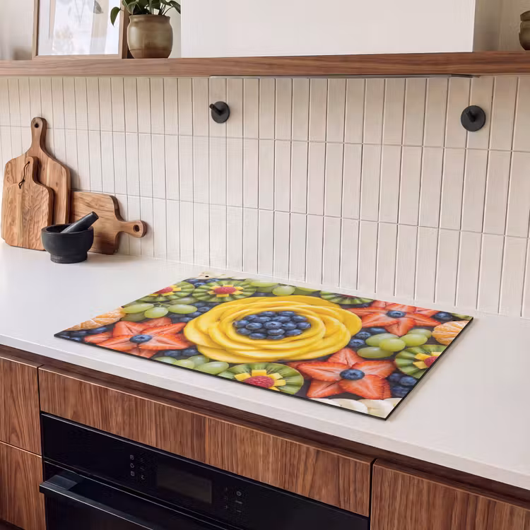 Inductie beschermer en spatscherm (2in1) - Fruit - Arrangement - Gezond - Kleurrijk - Eten — 3