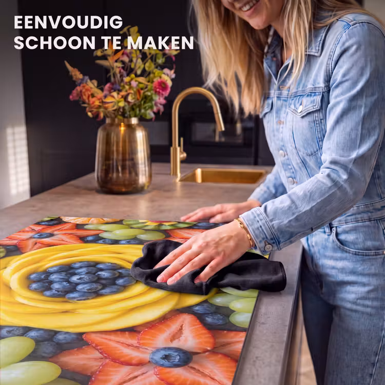 Inductie beschermer en spatscherm (2in1) - Fruit - Arrangement - Gezond - Kleurrijk - Eten — 5