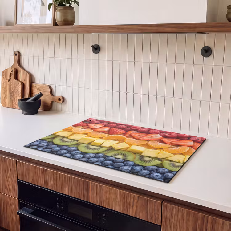 Inductie beschermer en spatscherm (2in1) - Fruit - Regenboog - Gezond - Kleurrijk — 3