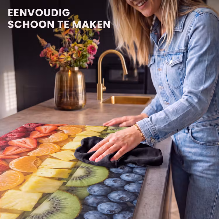 Inductie beschermer en spatscherm (2in1) - Fruit - Regenboog - Gezond - Kleurrijk — 5