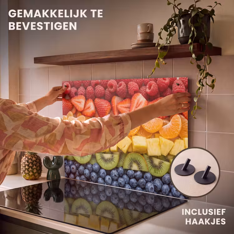 Inductie beschermer en spatscherm (2in1) - Fruit - Regenboog - Gezond - Kleurrijk — 7