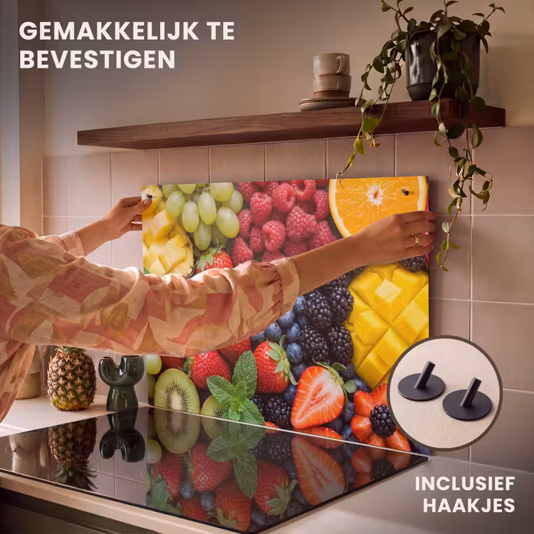 Inductie beschermer en spatscherm (2in1) - Fruit - Vers - Kleurrijk - Eten — 7