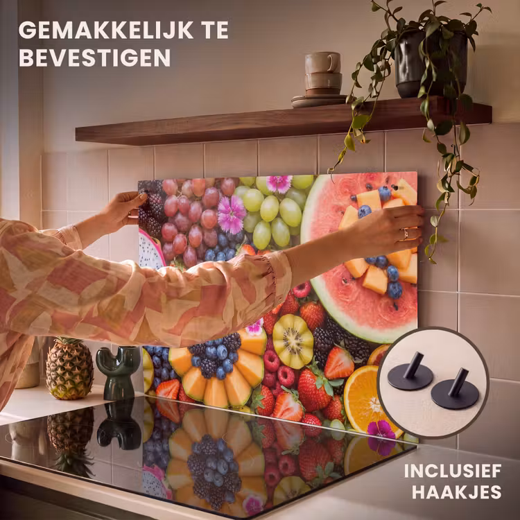 Inductie beschermer en spatscherm (2in1) - Fruit - Vers - Variatie - Eten - Kleurrijk — 7