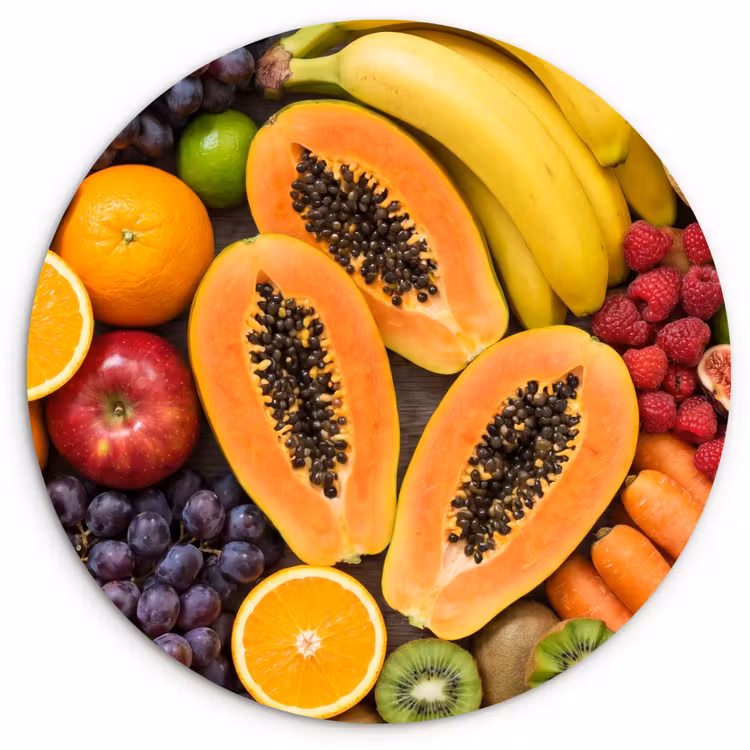 Muurcirkel - Eten - Fruit - Groenten - Vers - Kleurrijk — 1
