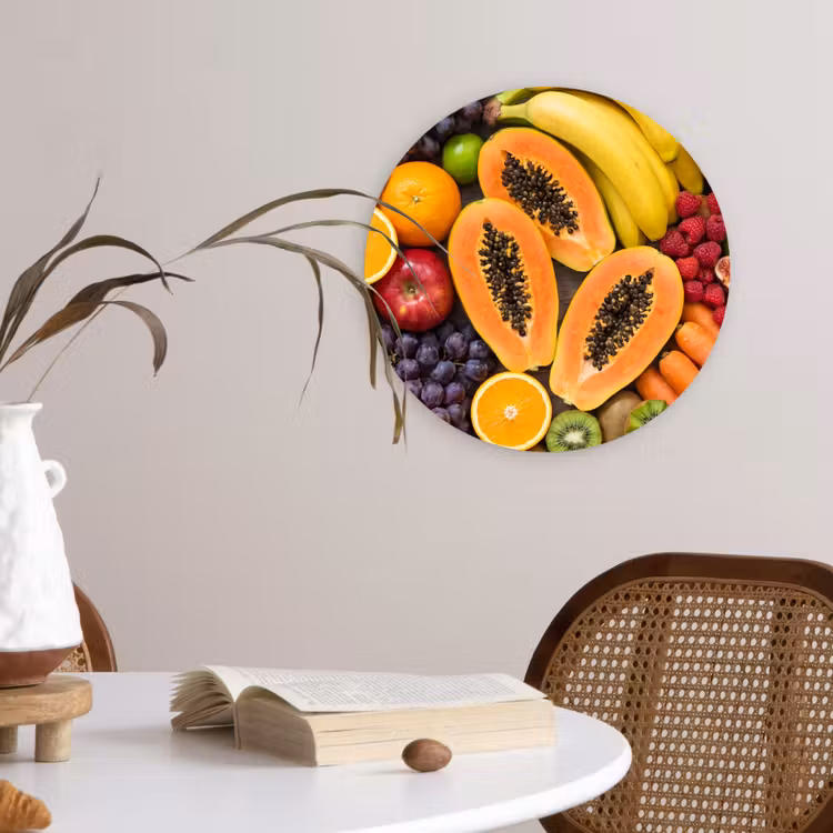 Muurcirkel - Eten - Fruit - Groenten - Vers - Kleurrijk — 4