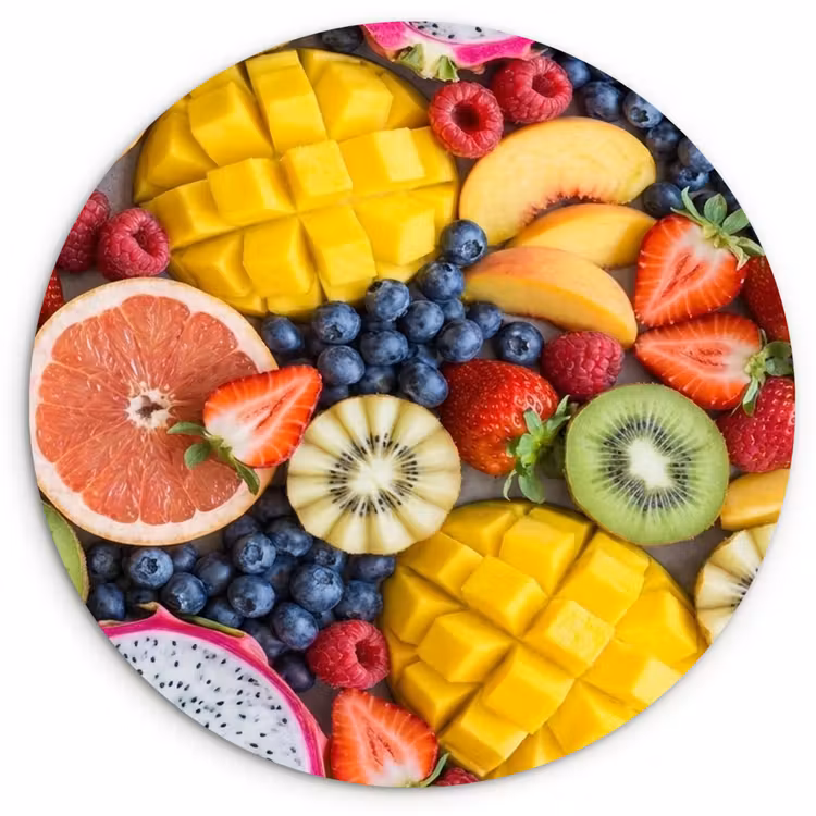 Muurcirkel - Fruit - Versneden - Kleurrijk - Eten - Gezond — 1