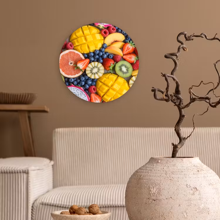 Muurcirkel - Fruit - Versneden - Kleurrijk - Eten - Gezond — 2