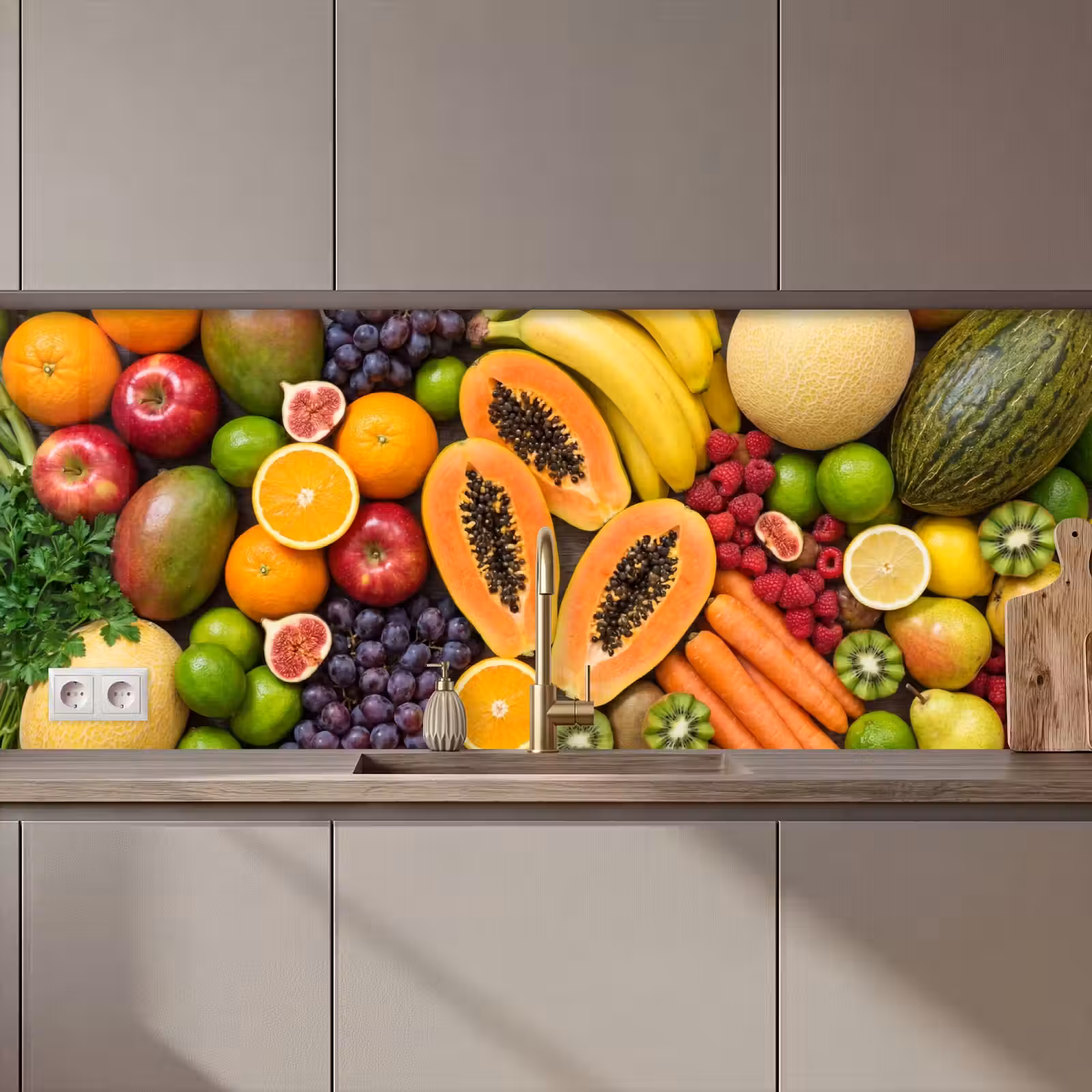 Keuken achterwand - Eten - Fruit - Groenten - Vers - Kleurrijk — 1