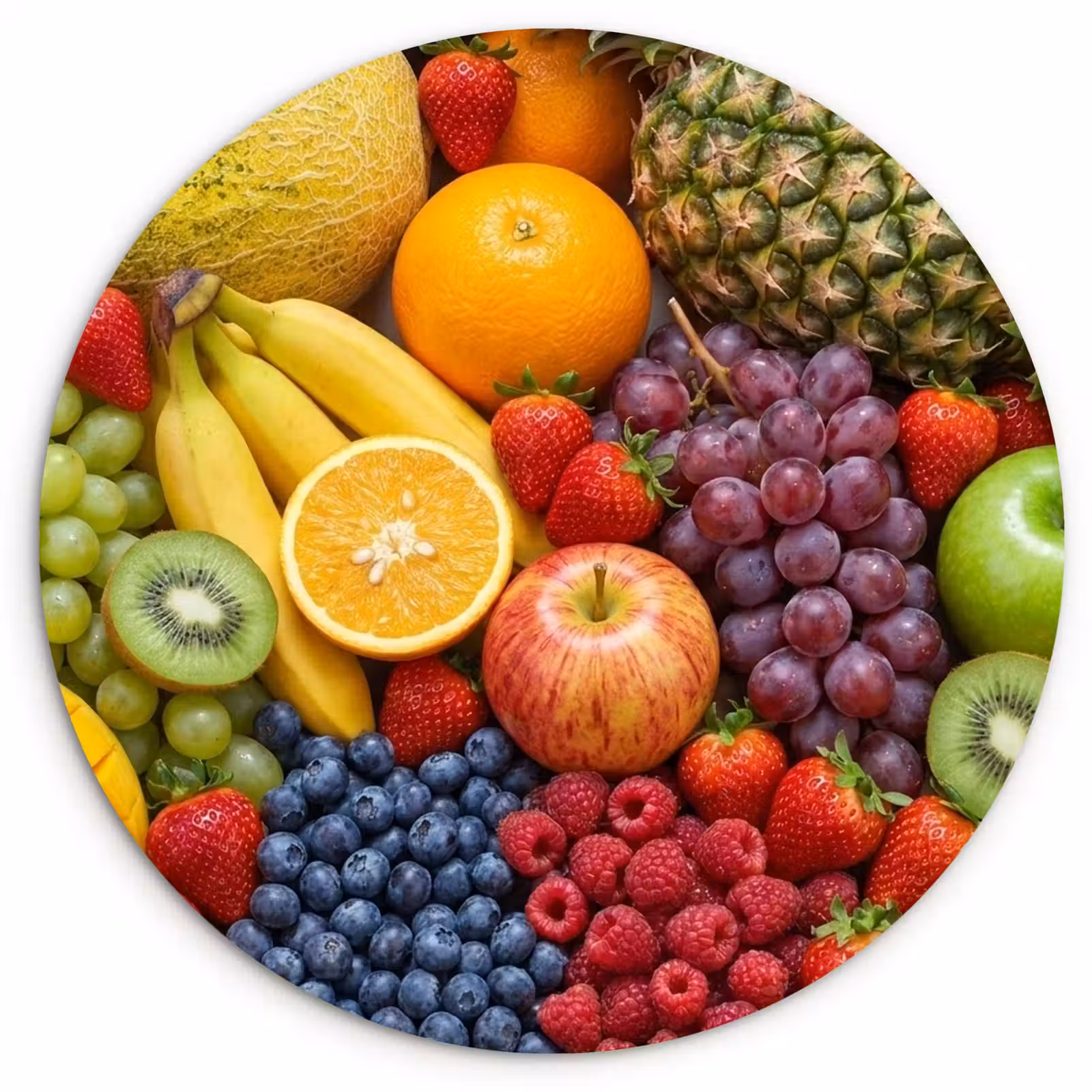 Muurcirkel - Eten - Fruit - Vers - Kleurrijk - Voeding — 1