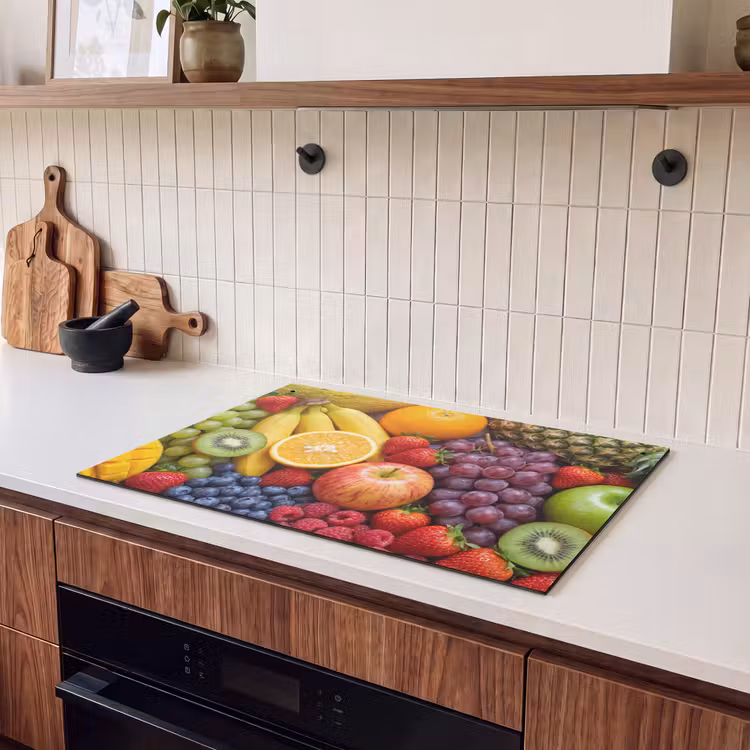 Inductie beschermer en spatscherm (2in1) - Eten - Fruit - Vers - Kleurrijk - Voeding — 3