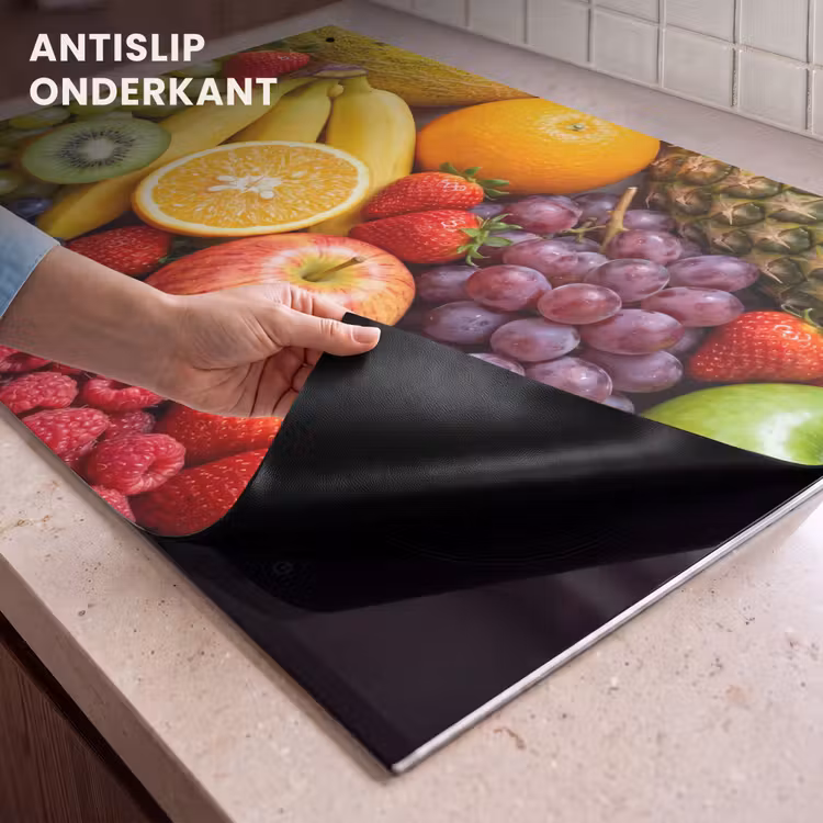 Inductie beschermer en spatscherm (2in1) - Eten - Fruit - Vers - Kleurrijk - Voeding — 4