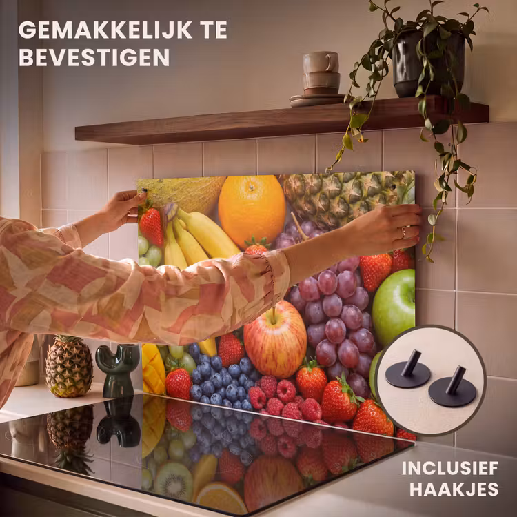 Inductie beschermer en spatscherm (2in1) - Eten - Fruit - Vers - Kleurrijk - Voeding — 7